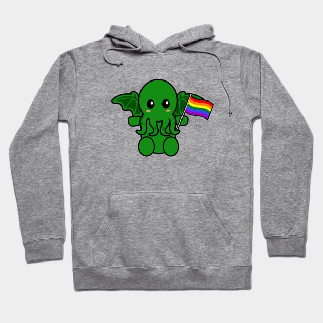 Cthulhu with an LGBTQ flag Hoodie by LunaMay